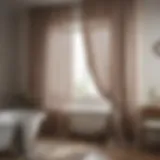 Elegant Sheer Curtains Elegant sheer curtains adding softness to a bathroom window