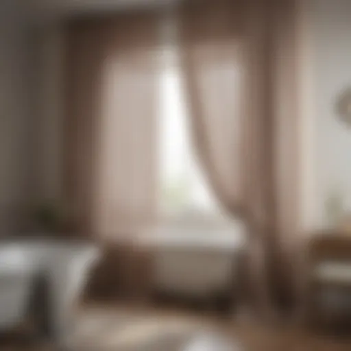 Elegant Sheer Curtains Elegant sheer curtains adding softness to a bathroom window