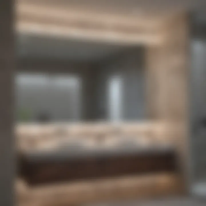 Elegant modern bathroom light fixture illuminating a stylish vanity