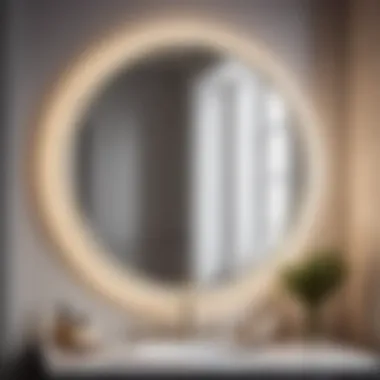 Elegance in Reflection Elegant round bathroom mirror reflecting natural light