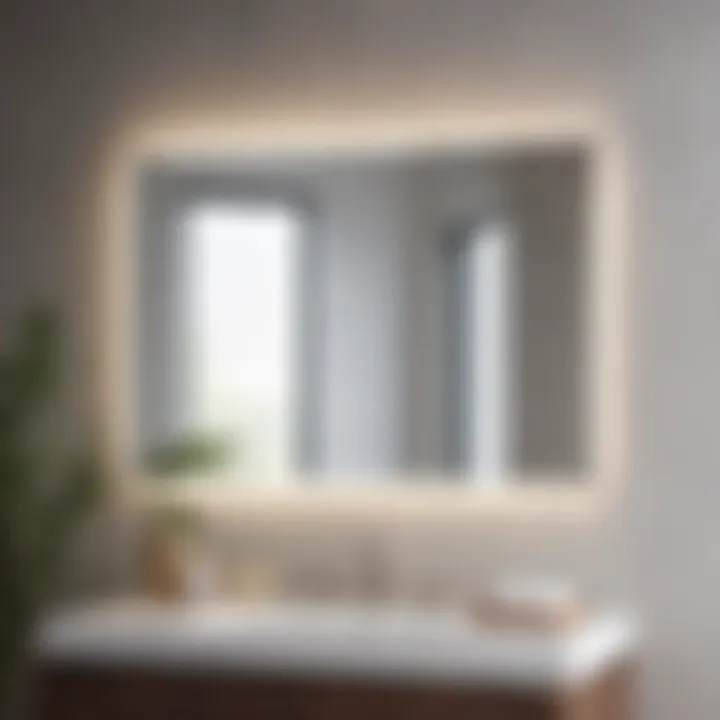 Minimalist frameless bathroom mirror creating a clean aesthetic