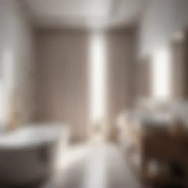 Minimalist bathroom with monochromatic color scheme