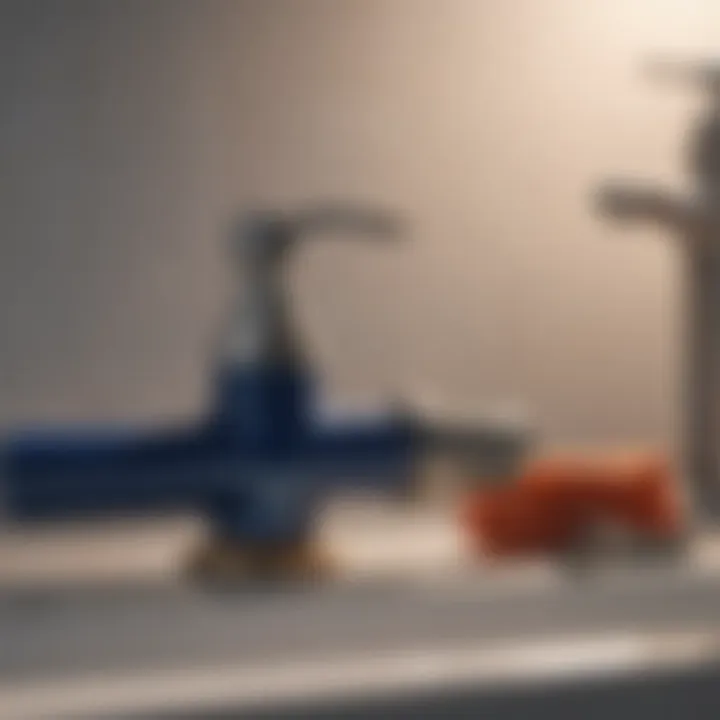 Maintenance of bathroom PVC pipe fittings with necessary tools and equipment.