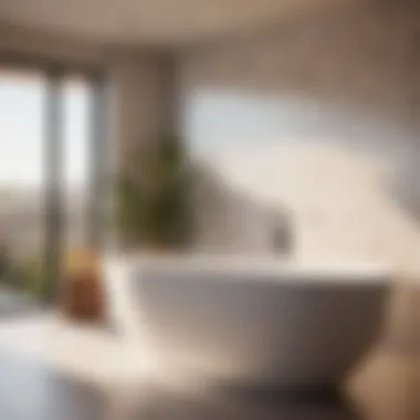 Luxurious bathtub with natural lighting