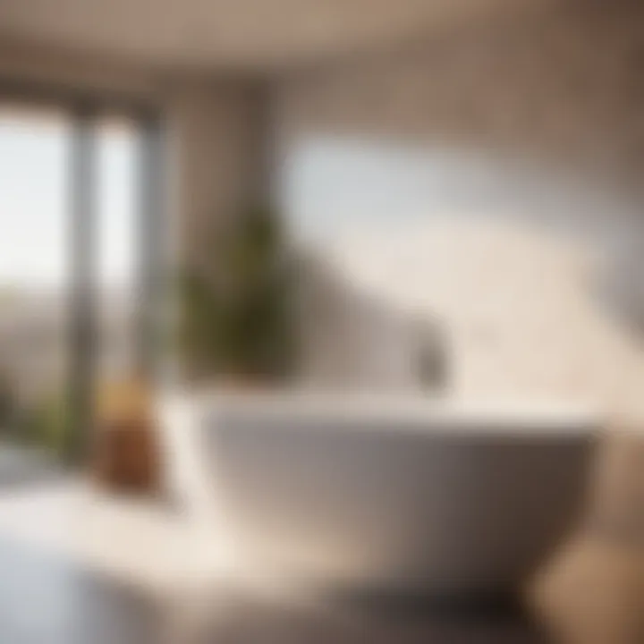 Luxurious bathtub with natural lighting