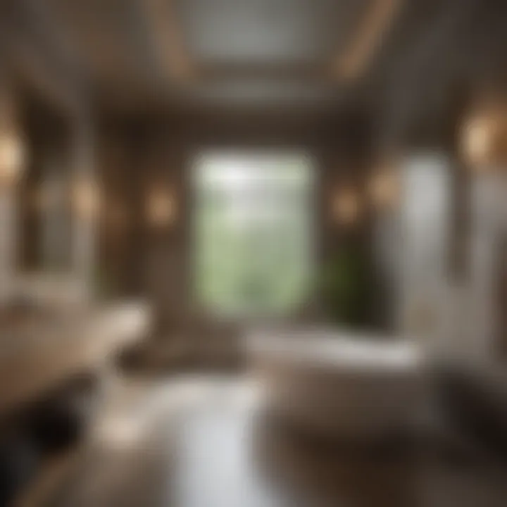 A luxurious spa-inspired bathroom with high-end finishes, a soaking tub, and ambient lighting.