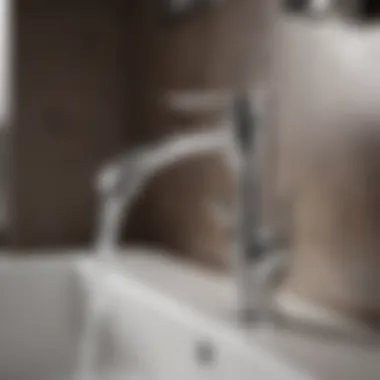 Modern Faucet Design Close-up of a beautifully designed faucet showcasing modern lines and finish.