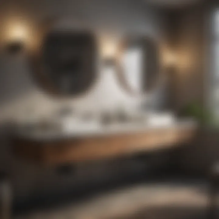 Contemporary bathroom sink vanity with dual sinks