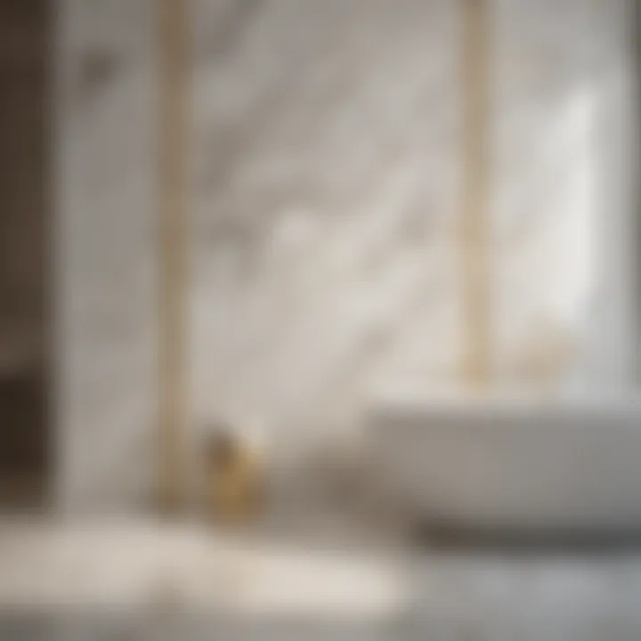 Opulent Marble Tile Aesthetic Luxe marble tiles adorning a spa-like bathroom