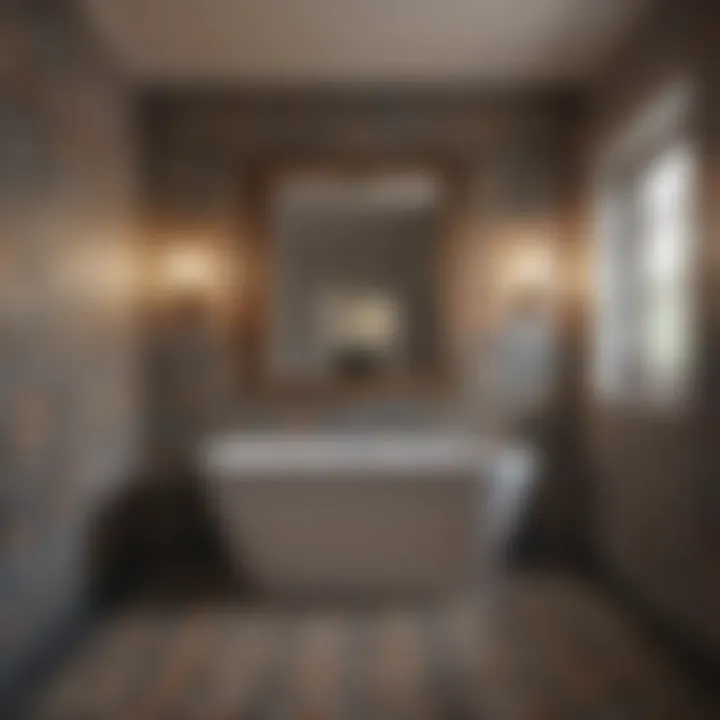 Bold patterned tiles adding a vibrant touch to a contemporary bathroom