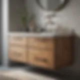 Elegant contemporary bathroom vanity with natural wood finish
