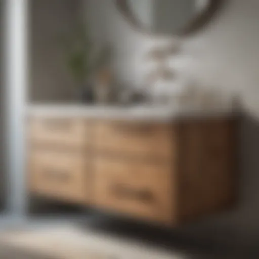 Elegant contemporary bathroom vanity with natural wood finish