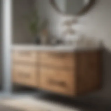 Contemporary Bathroom Vanity Design Elegant contemporary bathroom vanity with natural wood finish