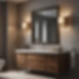 Elegant bathroom vanity featuring side storage cabinets