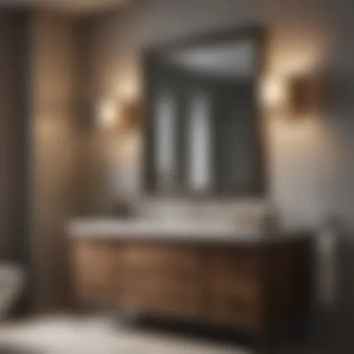 Elegant bathroom vanity featuring side storage cabinets