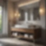 Elegant modern bathroom vanity with dual sinks and stylish faucets