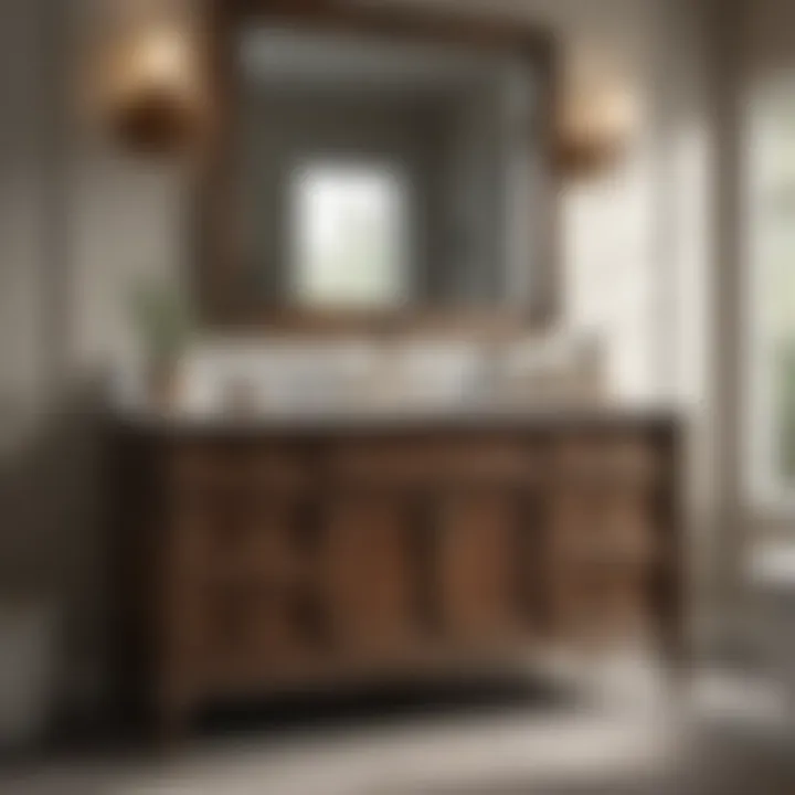 Luxury in Bathroom Vanity Design Luxurious bathroom vanity with intricate details and stylish fixtures