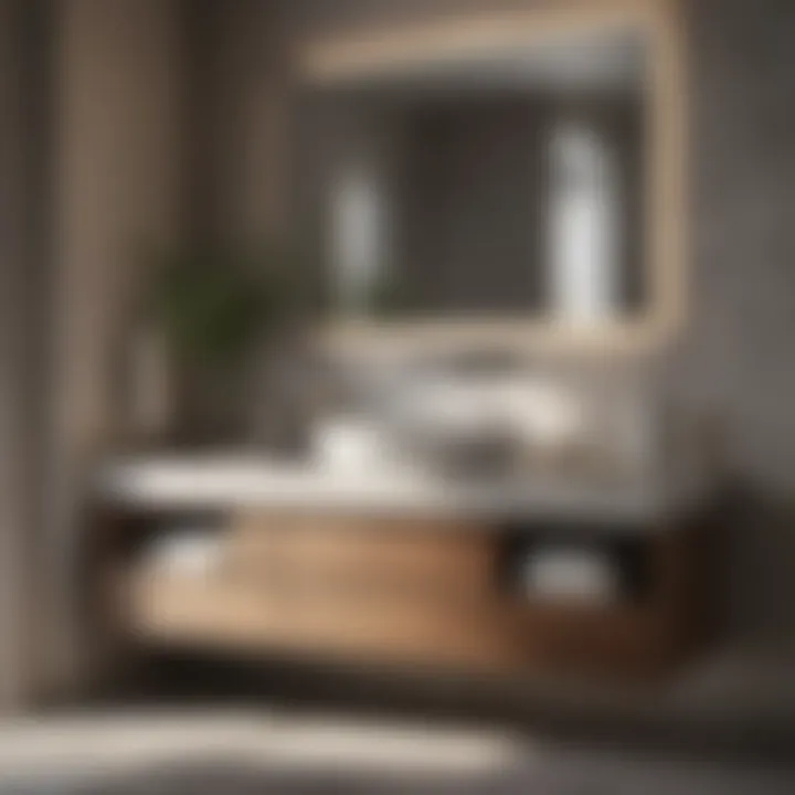 Modern materials used in bathroom vanities with storage