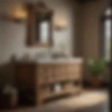 Rustic wooden bathroom vanity showcasing craftsmanship