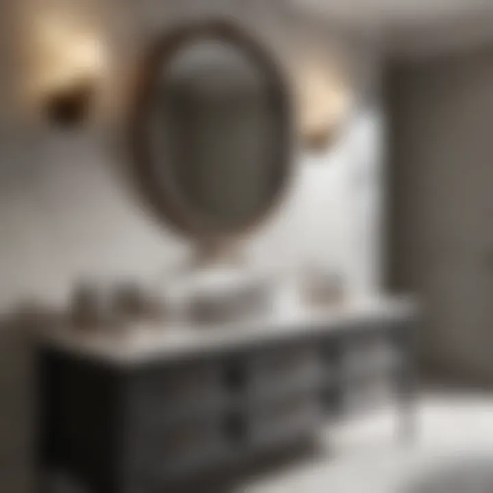 Luxurious single bathroom vanity with marble countertop