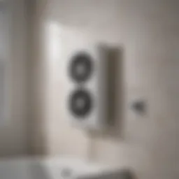 Stylish bathroom vent fan heater combo installed in a modern bathroom