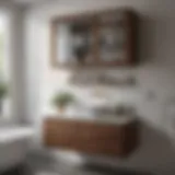 Elegant Bathroom Wall Cabinet Design Elegant bathroom wall cabinet with glass doors showcasing neatly arranged toiletries