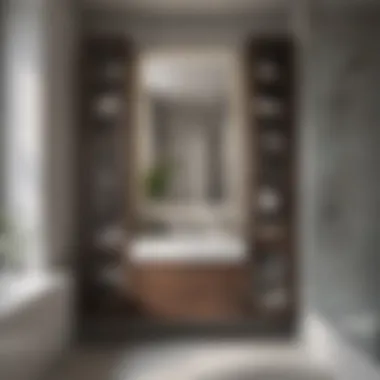 Space Optimization with Glass Door Cabinets Organized bathroom wall cabinet with glass doors emphasizing space optimization