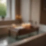 Elegant Wooden Bathtub Caddy Elegant wooden bathtub caddy with candles and books