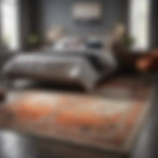 Elegant bedroom area rug complementing modern decor