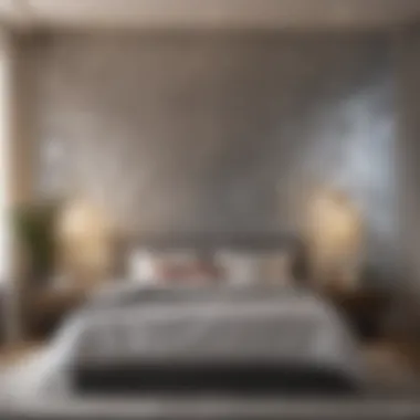 Geometric Wall Panels in Contemporary Bedroom Contemporary geometric wall panels creating a striking focal point