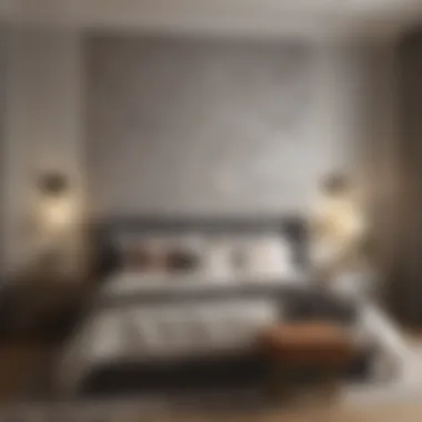 Bedroom Featuring Elegant Fabric Wall Panel Elegant fabric wall panel design enhancing bedroom aesthetics