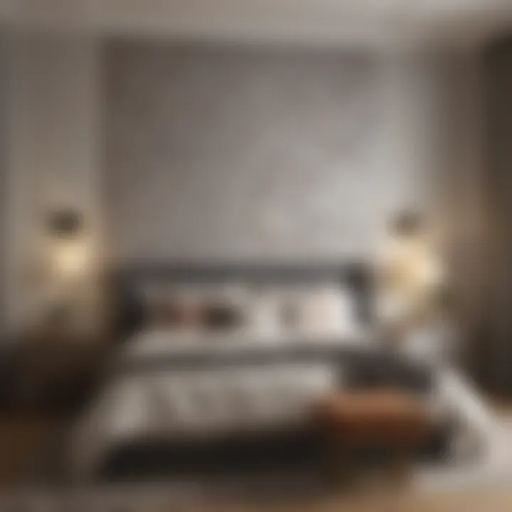 Bedroom Featuring Elegant Fabric Wall Panel Elegant fabric wall panel design enhancing bedroom aesthetics