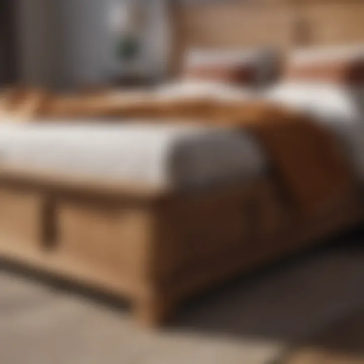 Modern Wooden Bed Frame Elegant wooden bed frame showcasing modern design