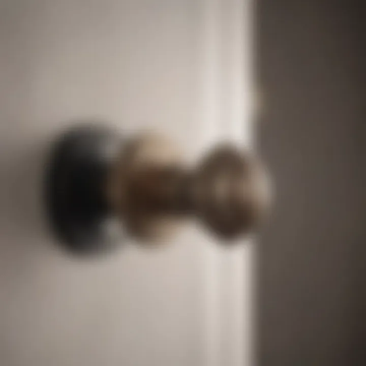 A stylish bedroom featuring contemporary lever door knobs