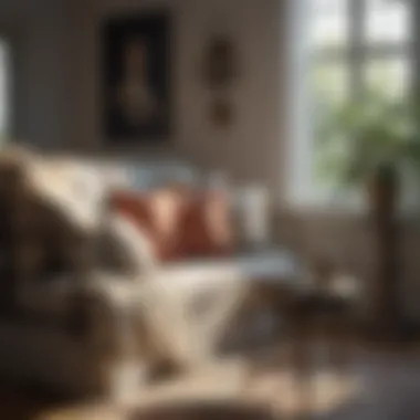 Decorative Seating Charm Charming seating area with decorative pillows and throws