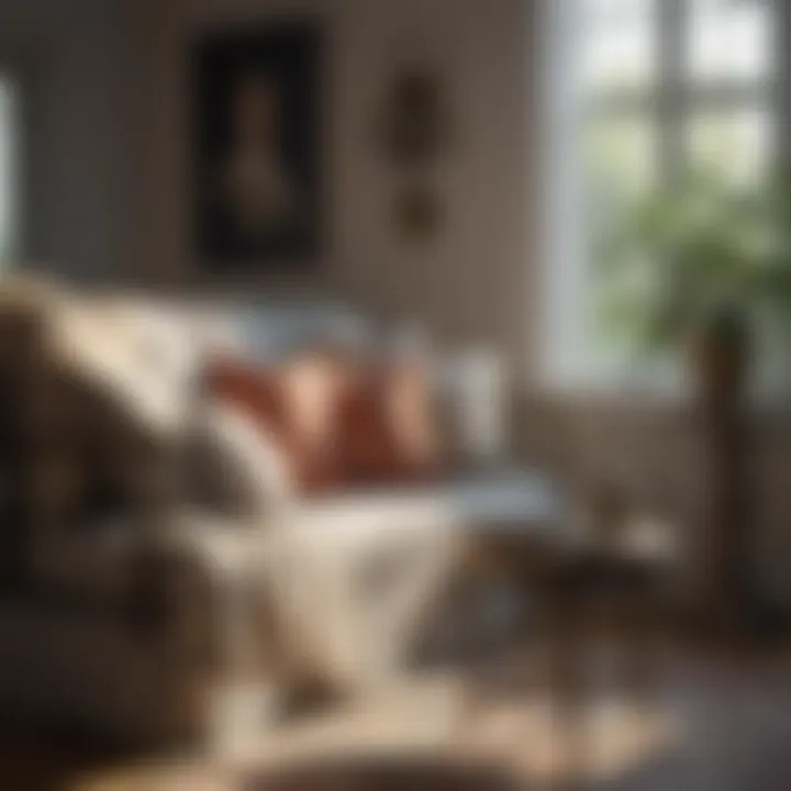 Decorative Seating Charm Charming seating area with decorative pillows and throws