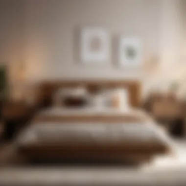 Minimalist bedroom set showcasing earthy neutrals