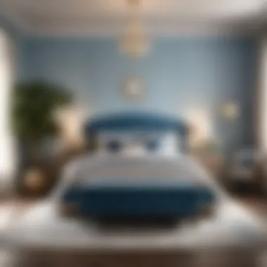 Elegant bedroom set in soothing blue tones