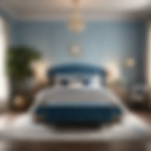 Elegant bedroom set in soothing blue tones