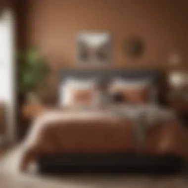 Cozy Earthy Tones for a Tranquil Retreat A cozy bedroom featuring warm earthy tones from Behr Marquee