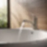 Modern brushed nickel bathroom faucet