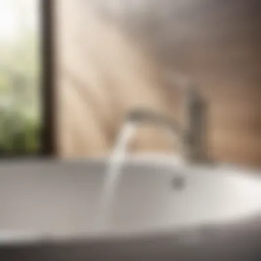 Modern brushed nickel bathroom faucet