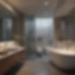 Modern bathroom with exhaust fan heater light combo