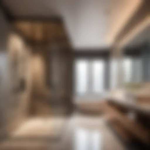 Elegant bathroom with stand-up shower