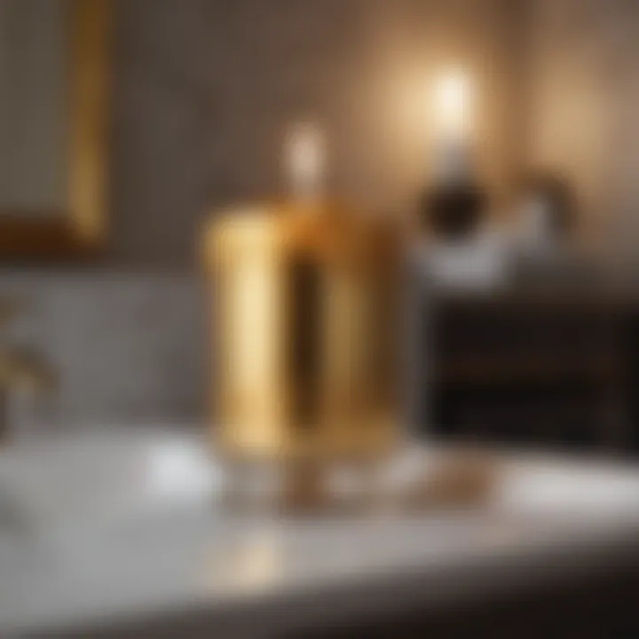 Luxe Gold Candle in Modern Bathroom Setting