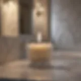 Elegant Candle in Marble Bathroom