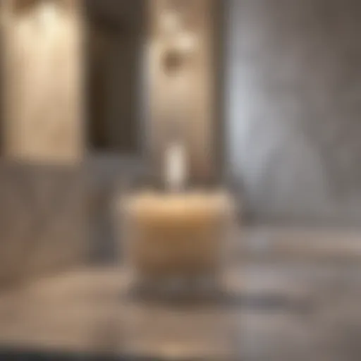 Elegant Candle in Marble Bathroom