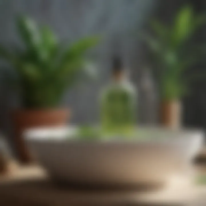 Green plant with aromatic essential oils