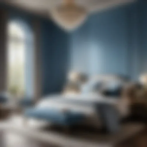 Serene Blue Elegance Elegant bedroom with serene blue walls