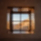 Block window with intricate geometric design